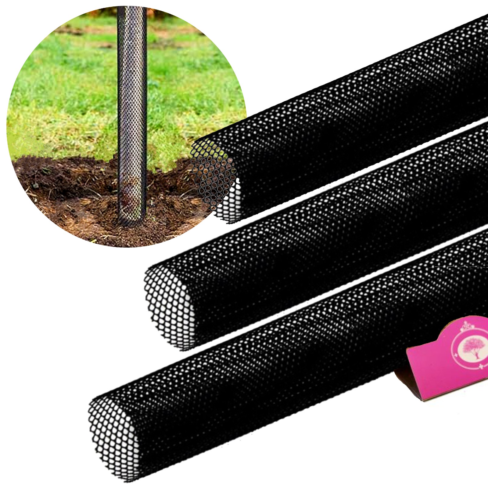 Set of 3 Tree Protectors – Length 55cm – Diameter 11cm – Flexguard ...